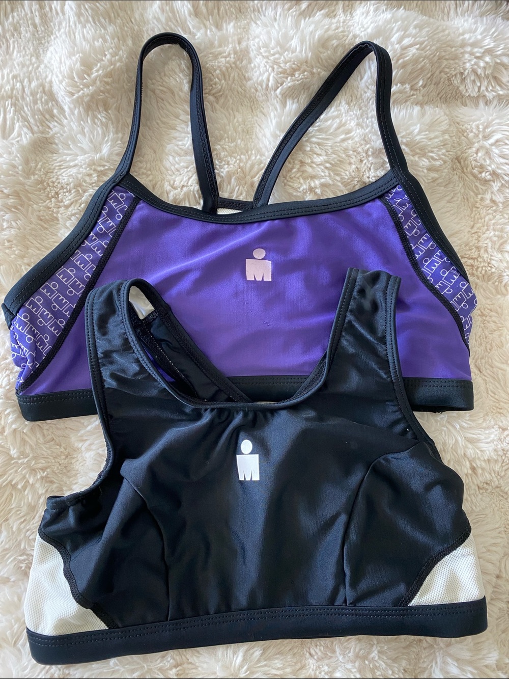 Iron Man Purple and Black Athletic Sports Bras